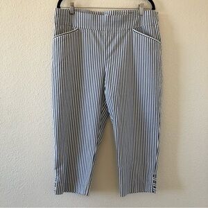 CHICO’S Blue White Perfect Stretch Crop Pants Size 3